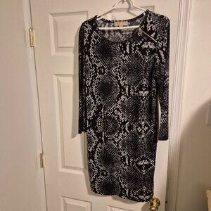 Michael Kors Dress Long Sleeve Snakeskin Print